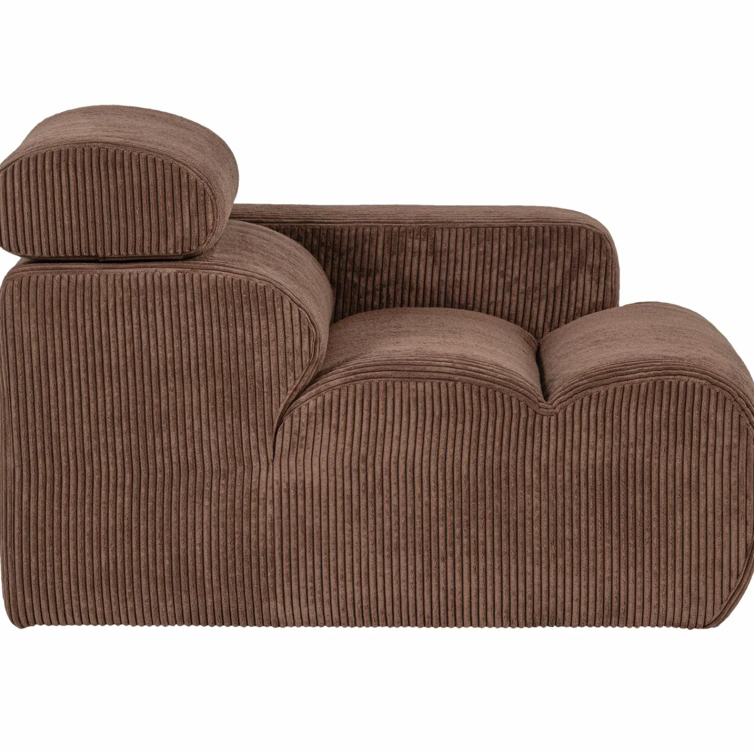 Hot WOOOD Novi 1-zits element arm rechts ribstof Mokkabruin