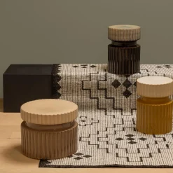 New WOOOD Omari vloerkleed wol/jute naturel/zwart 160x230 cm