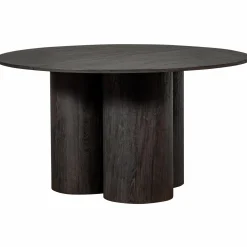 WOOOD Oona eettafel rond met 3-poot mdf donkerbruin ø140 cm