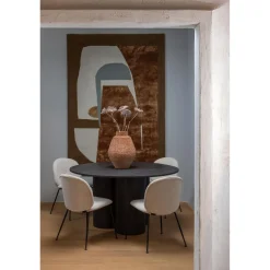 WOOOD Oona eettafel rond met 3-poot mdf donkerbruin ø140 cm