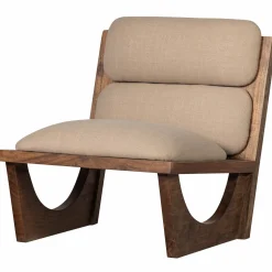 WOOOD Opulent fauteuil bouclé/hout naturel