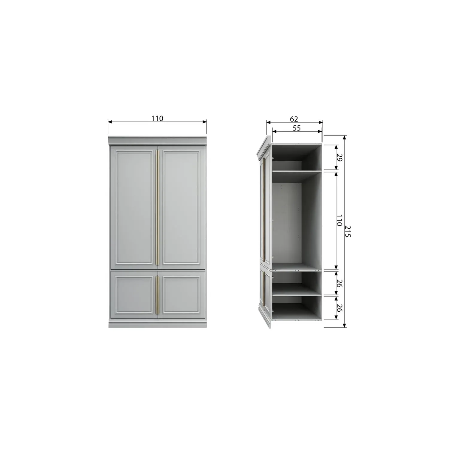 New WOOOD Organize kast 62 cm grenen mist