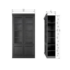 Best WOOOD Organize vitrinekast 44 cm grenen matzwart