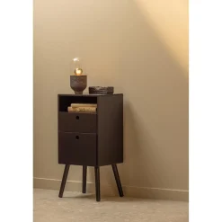 Sale WOOOD Ozzy nachtkastje hoog hout zwart