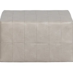 Clearance WOOOD Patchwork poef leerlook naturel