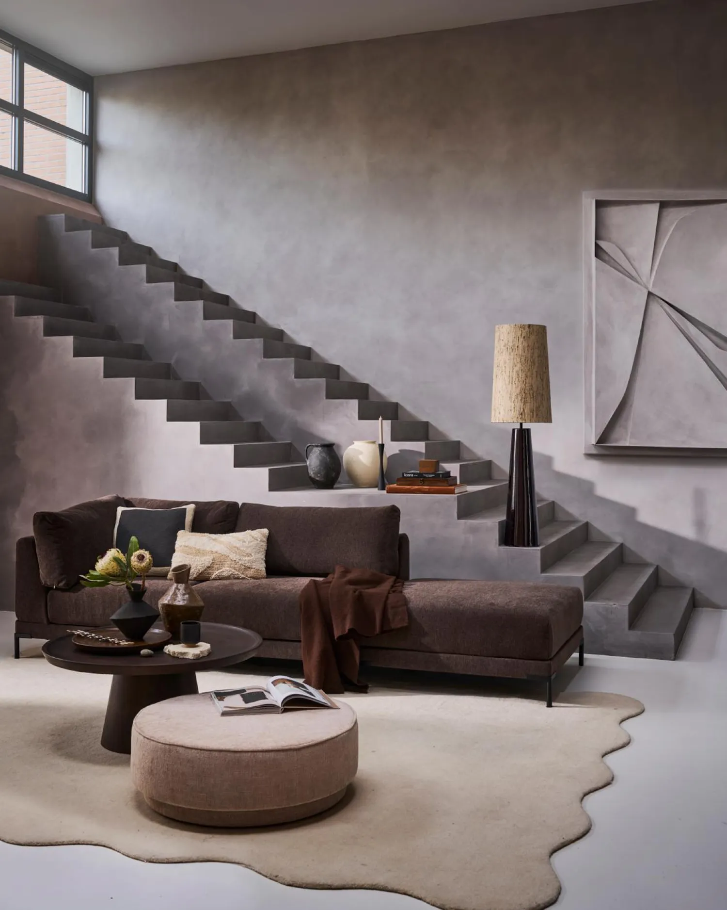 Sale WOOOD Pearl XL poef Naturel melange