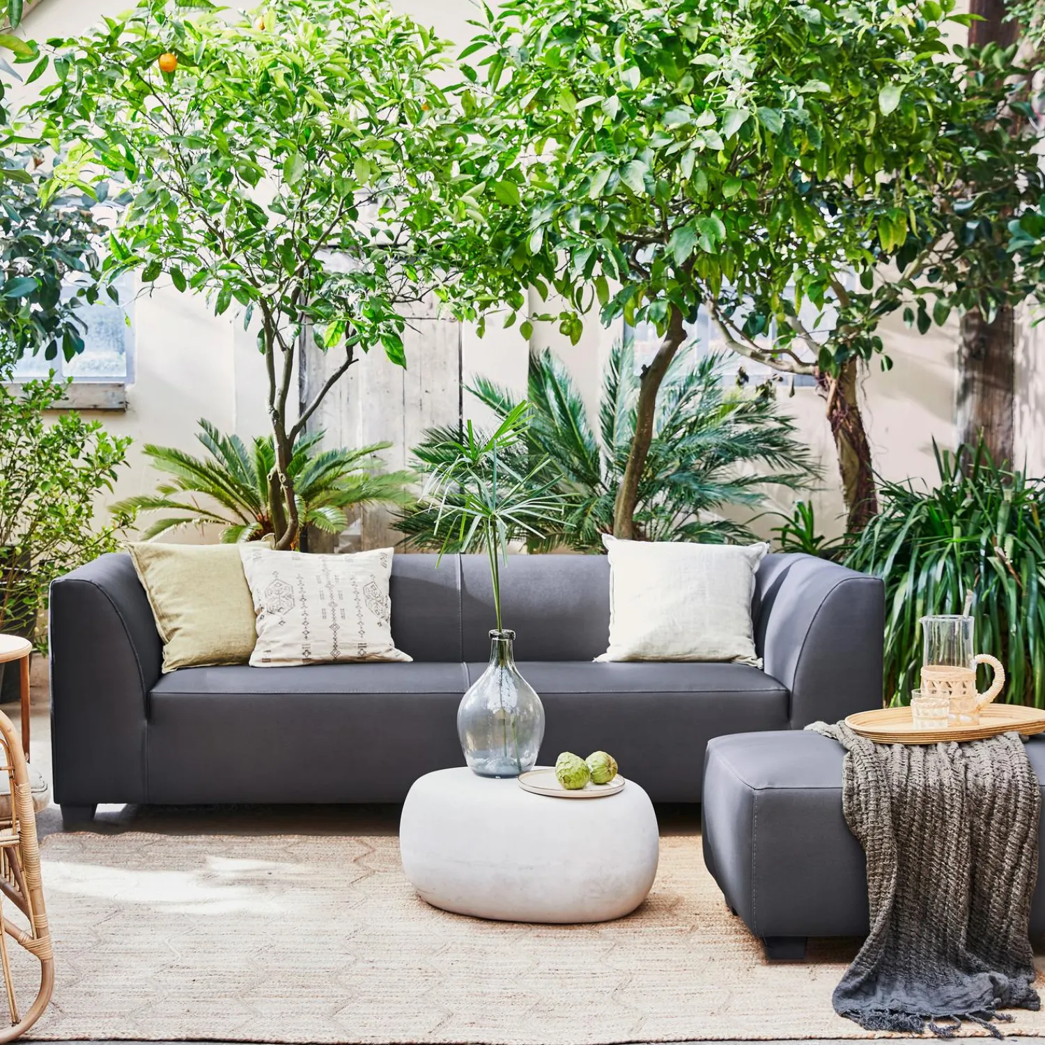 Sale WOOOD Pebble bijzettafel betonlook 31x65x49 Wit