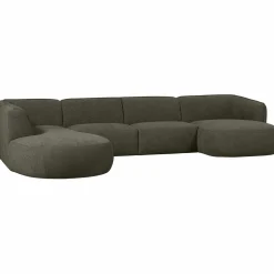 Discount WOOOD Polly bank U-vorm links Warm groen