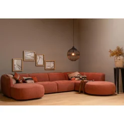 Online WOOOD Polly bank U-vorm rechts Roze