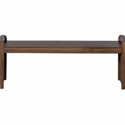 Discount WOOOD Prop bankje met bewerkte poot hout warm bruin