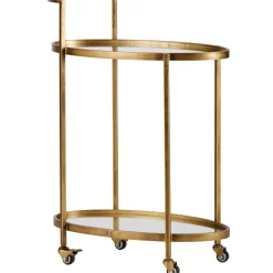 Sale WOOOD Push trolley metaal antique brass