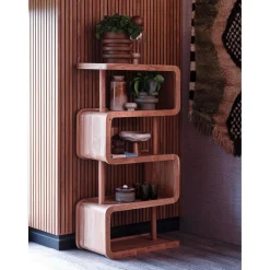 New WOOOD Rattle open kast hout naturel