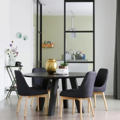 New WOOOD Rhonda XL eettafel ø150 cm eiken Blacknight