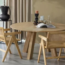 Clearance WOOOD Rhonda XL eettafel ø150 cm eiken naturel Naturel mat