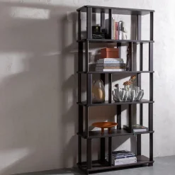 WOOOD Riss boekenkast eikenhout mystic brown 186x90 cm