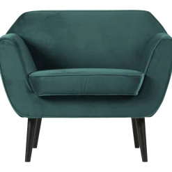 Clearance WOOOD Rocco fauteuil velvet Groenblauw