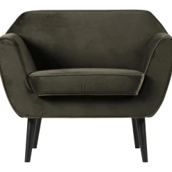 Outlet WOOOD Rocco fauteuil velvet Warm groen