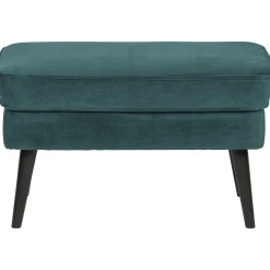 WOOOD Rocco hocker velvet Groenblauw