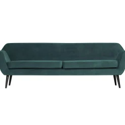 Best WOOOD Rocco xl bank 230 cm velvet Groenblauw