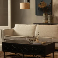 Best WOOOD Rodeo bank 3-zits bouclé Naturel