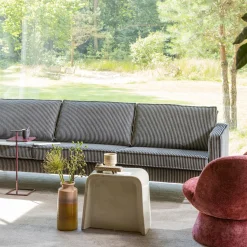 WOOOD Rodeo bank 3-zits streep zwart/grijs