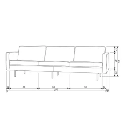 Discount WOOOD Rodeo bank 3-zits velvet Bosgroen