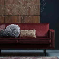 Hot WOOOD Rodeo bank 3-zits velvet kastanje Kastanjebruin