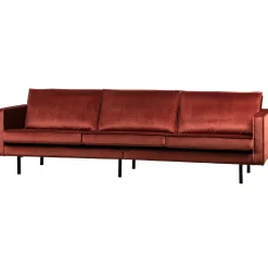 Hot WOOOD Rodeo bank 3-zits velvet kastanje Kastanjebruin