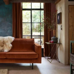 Best WOOOD Rodeo bank 3-zits velvet Roest