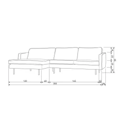 Best WOOOD Rodeo chaise longue links ecoleer Cognac