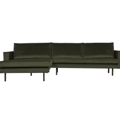 Outlet WOOOD Rodeo chaise longue links velvet Donkergroen