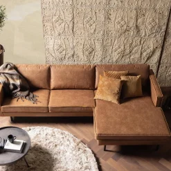 Best WOOOD Rodeo chaise longue rechts ecoleer Cognac