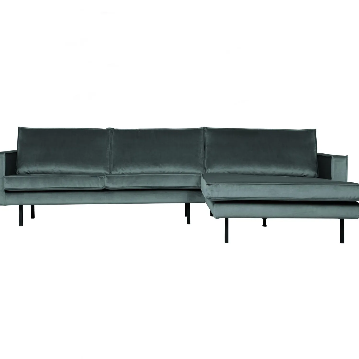 Best WOOOD Rodeo chaise longue rechts velvet Groenblauw