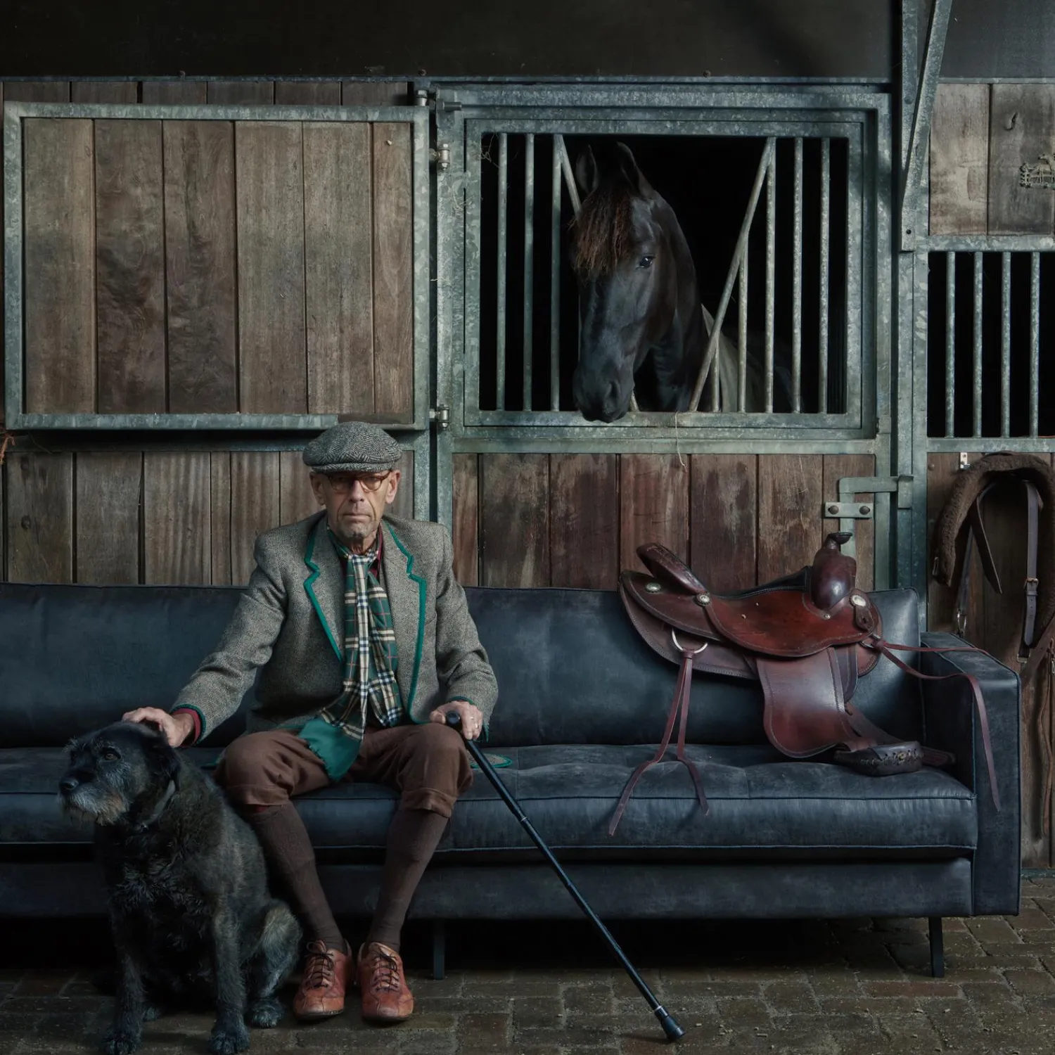 Discount WOOOD Rodeo classic bank 3-zits ecoleer Zwart