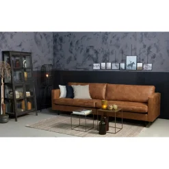 Outlet WOOOD Rodeo classic bank 3-zits ecoleer Cognac