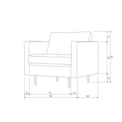 Online WOOOD Rodeo classic fauteuil ecoleer Zwart