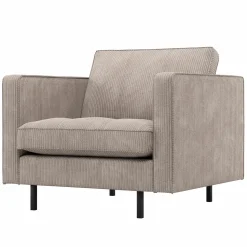 Outlet WOOOD Rodeo classic fauteuil ribstof Donkerzand