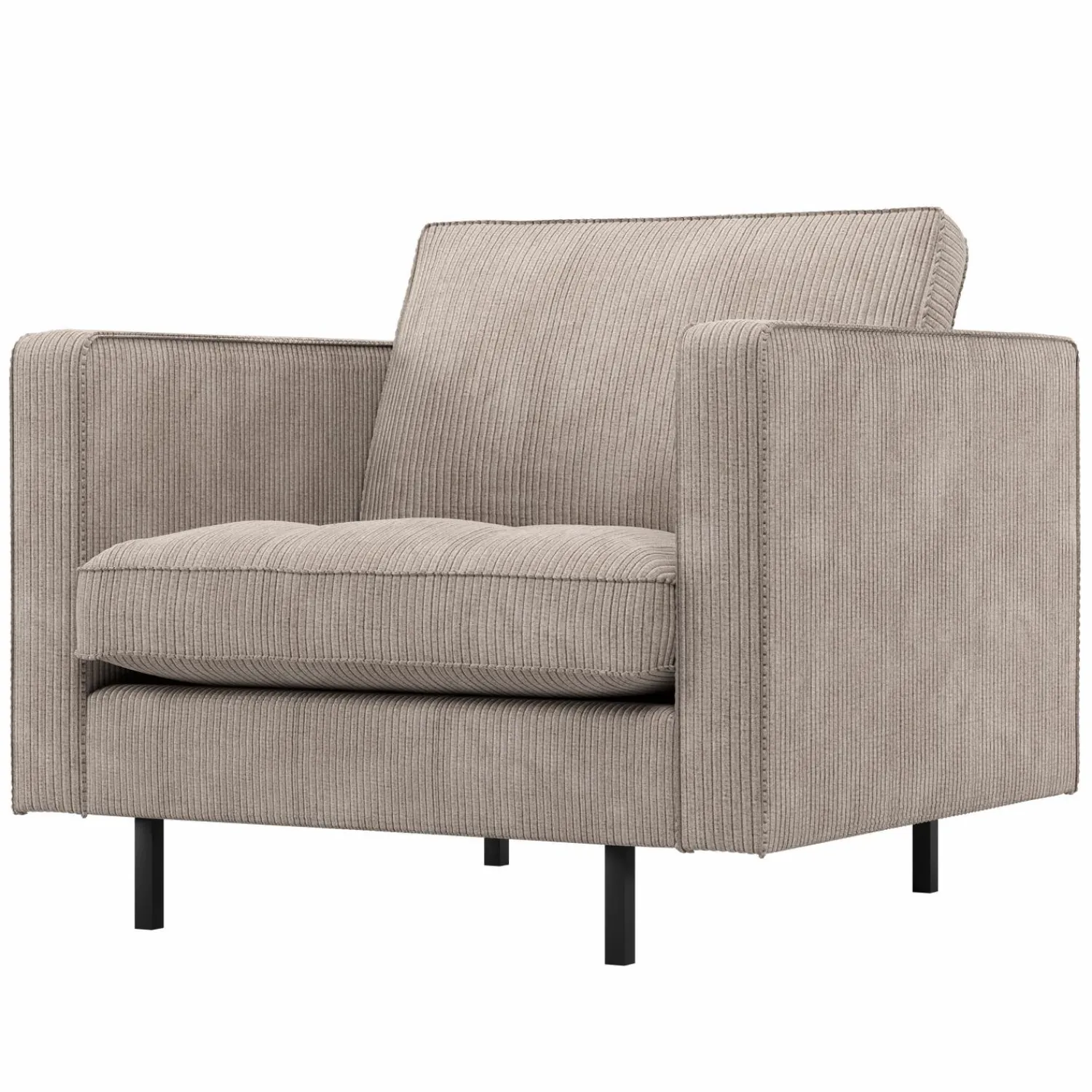Outlet WOOOD Rodeo classic fauteuil ribstof Donkerzand