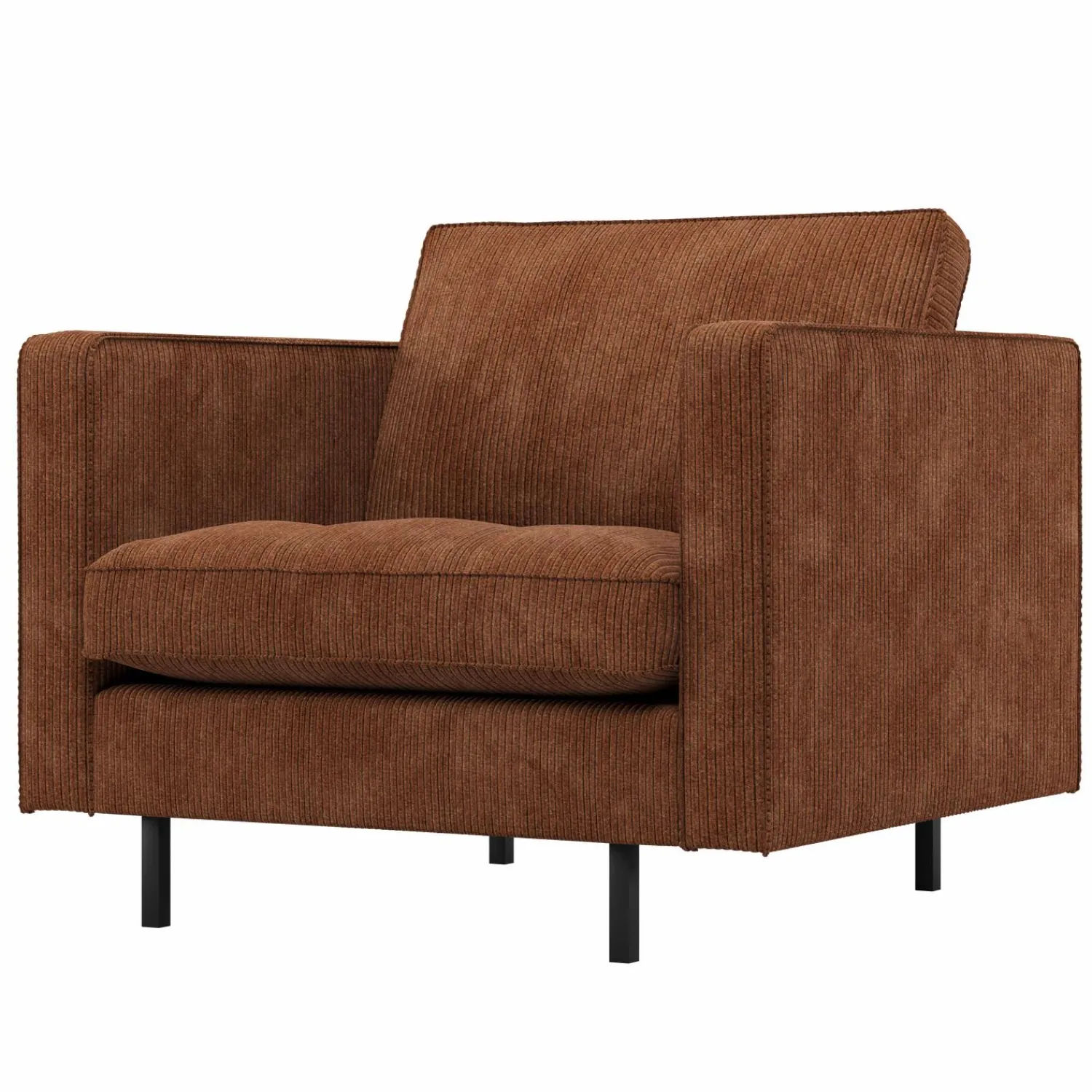 Hot WOOOD Rodeo classic fauteuil ribstof Roestbruin