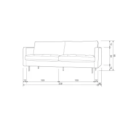 New WOOOD Rodeo classic 2,5-zits bank velvet Roest