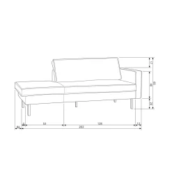 Discount WOOOD Rodeo daybed rechts ecoleer Cognac