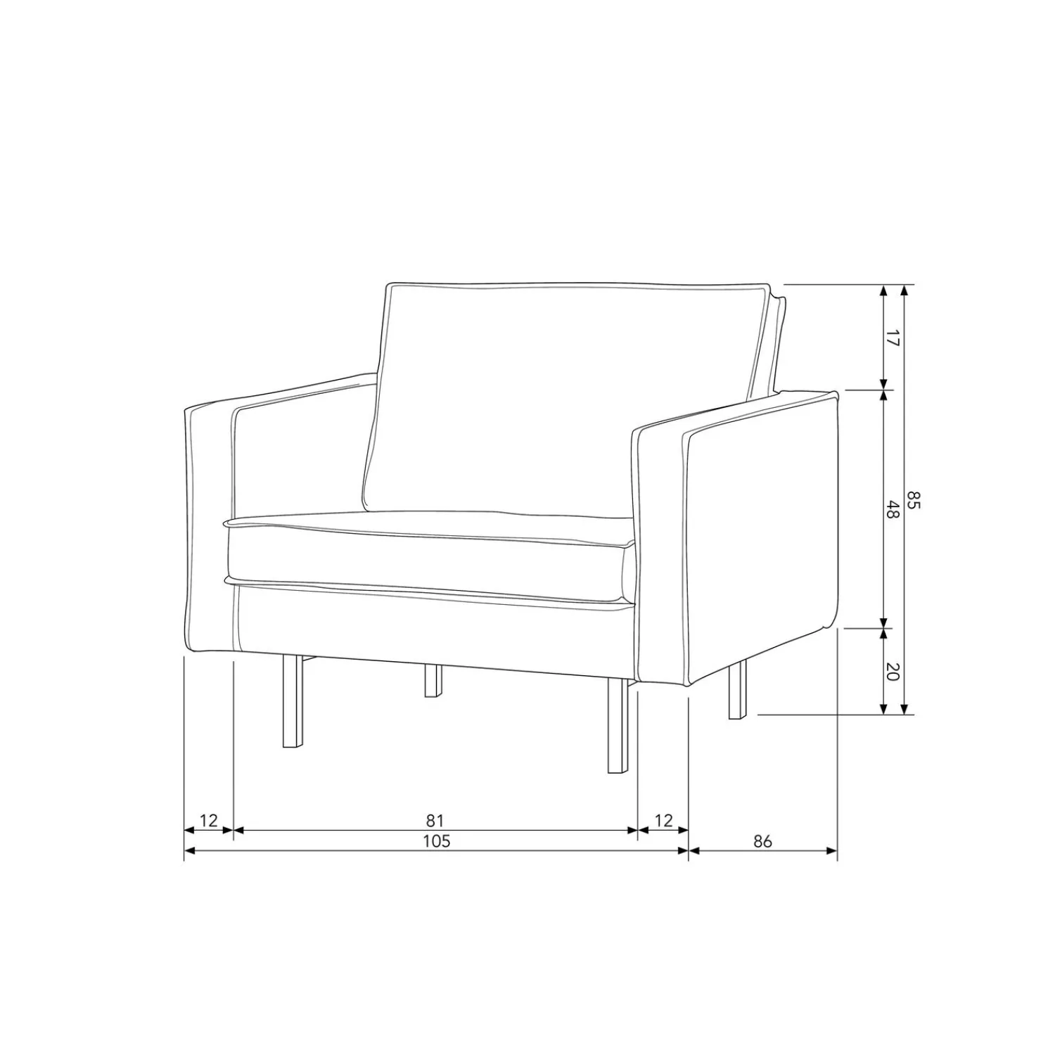 Best WOOOD Rodeo fauteuil velvet Bosgroen