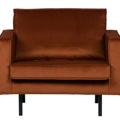 Outlet WOOOD Rodeo fauteuil velvet Roest