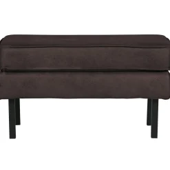 WOOOD Rodeo hocker op poten ecoleer Zwart