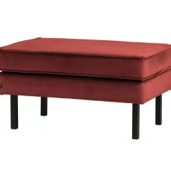 Discount WOOOD Rodeo hocker op poten velvet kastanje Kastanjebruin