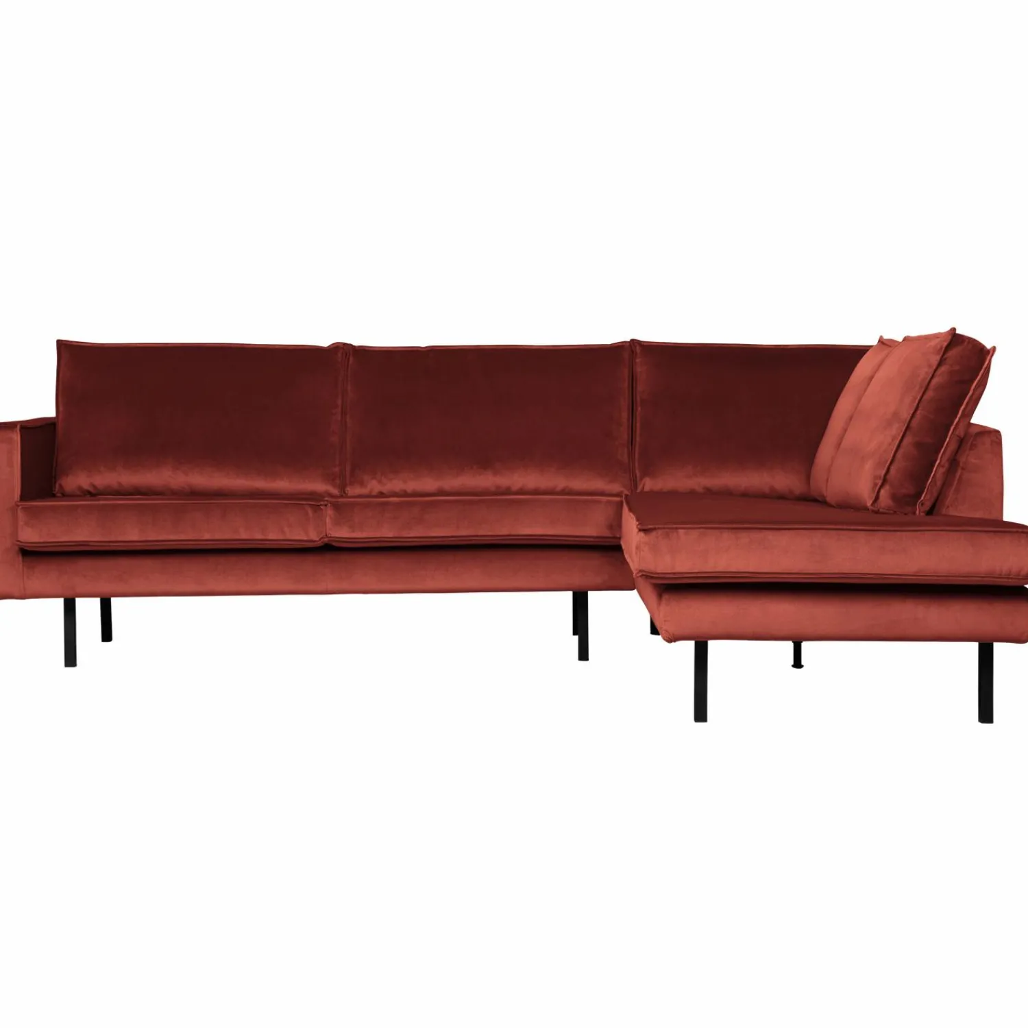 Discount WOOOD Rodeo hoekbank rechts velvet kastanje Kastanjebruin