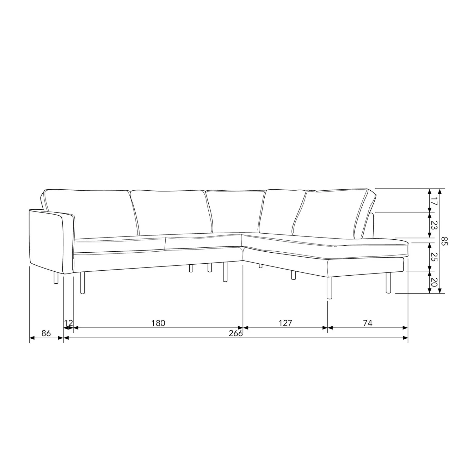 Sale WOOOD Rodeo hoekbank rechts velvet Pistache