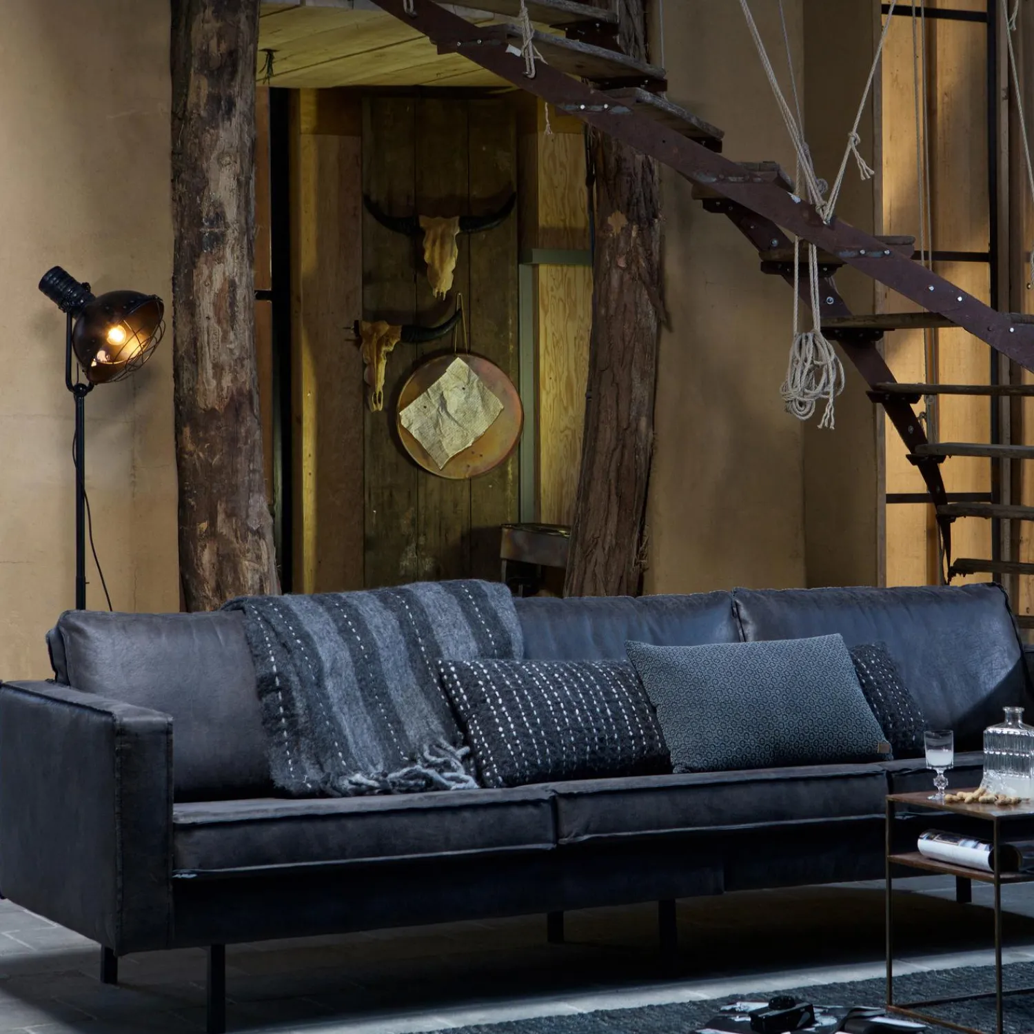 Sale WOOOD Rodeo 3-zits bank ecoleer Zwart