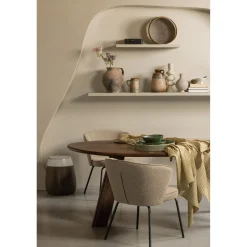 Discount WOOOD Roundly eettafel/bureau mango hout walnoot 200x100