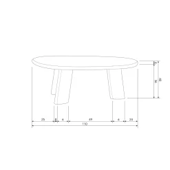 Discount WOOOD Roundly salontafel mango hout walnoot
